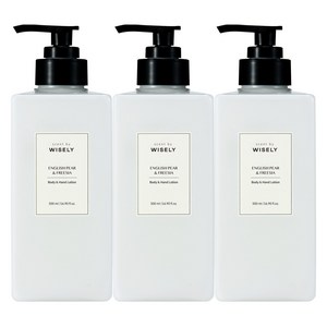 와이즐리 잉글리쉬페어 앤 프리지아 끈적임 없는 바디로션, 3개, 500ml