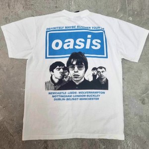 오아시스 oasis 락 밴드 루즈핏 오버핏 반팔 프린팅 티셔츠 상의 페스티벌 커플