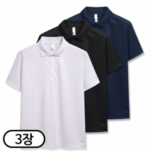 3장 세트 드라이 라운드 반팔 카라 쿨티셔츠 3장세트 남녀공용 기능성 냉감 빅사이즈 (SCC5467PT)