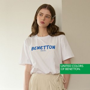 베네통 언더웨어 남녀공용 시그니처 반팔티셔츠 화이트 BNUTS6M08T