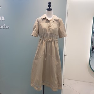 수스 카라넥 매쉬배색 원피스 S252BOP502/블랙,베이지_YS