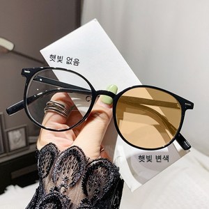 DZX 남녀공용 변색 패션 블루라이트 차단 안경 주야 겸용 고급 선글라스,안경천+안경집