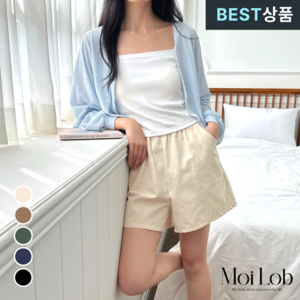 모이로브 여성 밴딩 반바지 여름 편한 코튼 바지