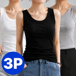 리브루아 여성 나시 민소매 골지 나시티 3p