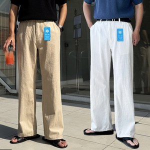 S~3XL 슬랍 린넨 리넨 라이크 와이드 쿨링 코튼 여름 면 바지 팬츠