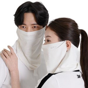 르포스 자외선차단 쿨 스포츠 골프 마스크 1+1, 화이트+화이트, 1세트