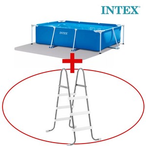 Intex 인텍스 높이 91cm 이하 풀장용 사다리 인덱스 조립식수영장 사다리 28064, 1개
