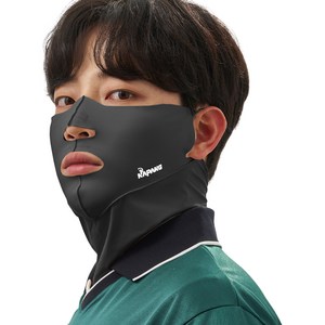 네이팡 넥타입 오픈 스포츠 훼이스 가드 마스크, 블랙, 1개