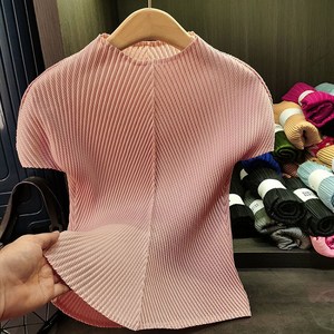 여성의류 플리츠 반목반팔티 가오리핏 쭈구리 봄 여름