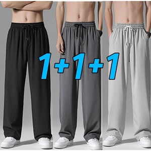 차쿠 1+1+1 남성 여름 슬랙스 팬츠 바지 아이스 일자핏 쿨시원한 작업바지 빅사이즈