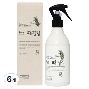수아연 딥앤모이스처 때필링 각질제거 로즈마리, 6개, 300ml