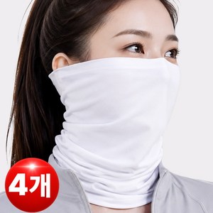 제이비 남자 넥워머 여름용 목토시 워머, 화이트, 4개