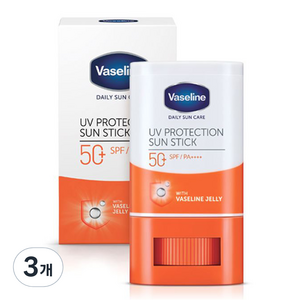 바세린 유브이 프로텍션 선스틱 SPF50+ PA++++, 15g, 3개
