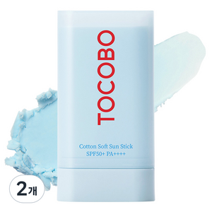토코보 코튼 소프트 선스틱 SPF50+ PA++++, 19g, 2개