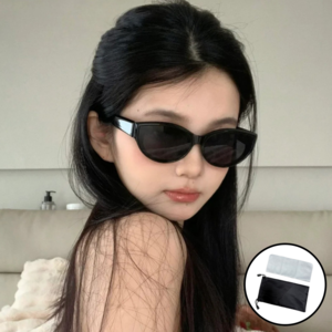 은시엘 남녀공용 캣츠아이 긱시크 자외선차단 UV400 선글라스 케이스 클리너 포함