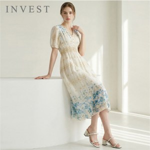 인베스트 플라워 아일렛 진주 원피스_INI6M1OP3421