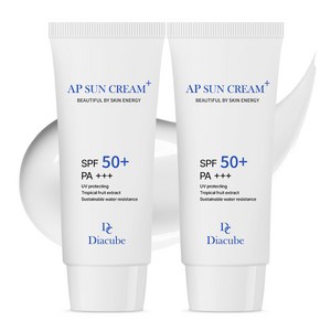 다이아큐브 백탁없는 저자극 혼합자차 톤업 워터프루프 선크림 SPF50+ PA+++ 60 ml, 2개, 60ml