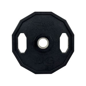 미라핏 바벨 중량 원판 2홀 12각, 1개, 블랙, 15kg
