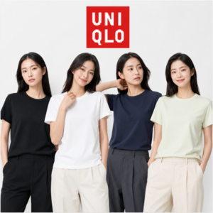 유니클로 여성 코튼 크루넥 티셔츠 반팔 (일본매장판)