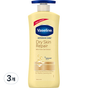 바세린 인텐시브 케어 드라이 스킨 리페어 바디로션, 600ml, 3개