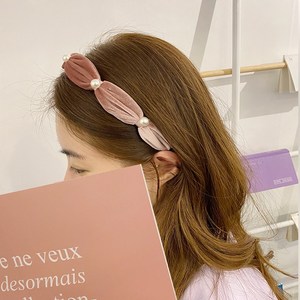 디어쇼룸 제인베넷 벨벳 진주머리띠 헤어밴드 와이드 넓은머리띠