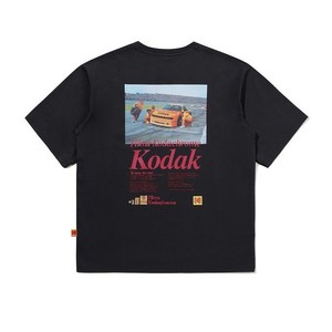 코닥 Kodachrome 레이싱 그래픽 레트로 반팔 순면 티셔츠