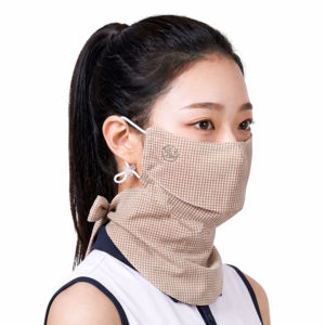 고운골프 지지미 리본 골프마스크 파크골프마스크 베이지, 베이지, 1개
