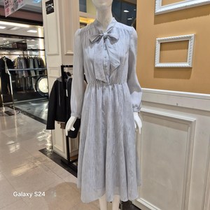 BCBG 올앤선드리 세이브존02 리본 타이 쉬폰 원피스 A6M3O606