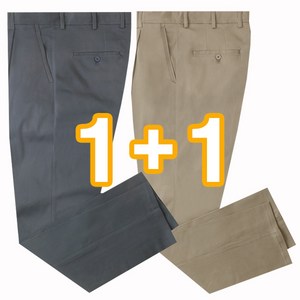 1+1 남자 캐주얼 면바지 남성 데일리 원턱 치노 바지 팬츠