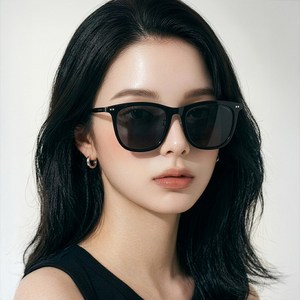 UV차단 99.9% 아시안핏 바넬 뿔테 데일리 남녀공용 선글라스 자외선차단 가벼운 선글라스 사각 패션 여자 남자 썬글라스 가죽 케이스 포함