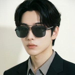 국내 생산 편광+UV차단 99.9% 아시안핏 바넬 메탈 데일리 남녀공용 선글라스 자외선차단 가벼운 선글라스 사각 패션 여자 남자 썬글라스 가죽 케이스 포함