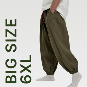 6XL 블루제이 빅사이즈 코튼린넨 조거 하렘 팬츠