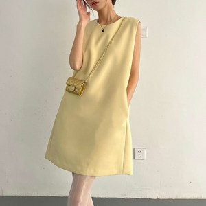 루아르90 여성 심플 가을 미니 원피스 정장 하객룩 민소매 원피스 면접 오피스룩 블랙 연노랑 스커트