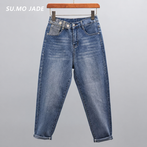 SU.MO JADE 배기청바지 9부 편한 데님 팬츠