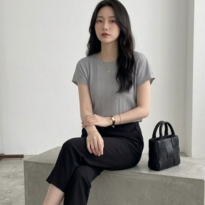 러브레터 여성 플리츠 루즈핏 반팔 티셔츠